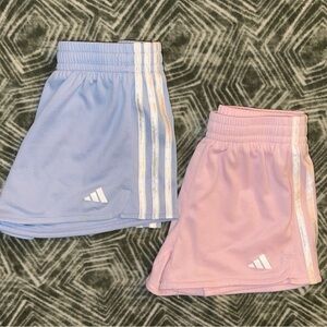 Adidas Kids' Light Blue and Soft Pink Shorts